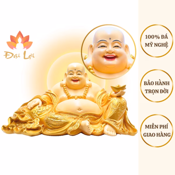 tượng phật di lặc cao 25cm bảo hành trọn đời