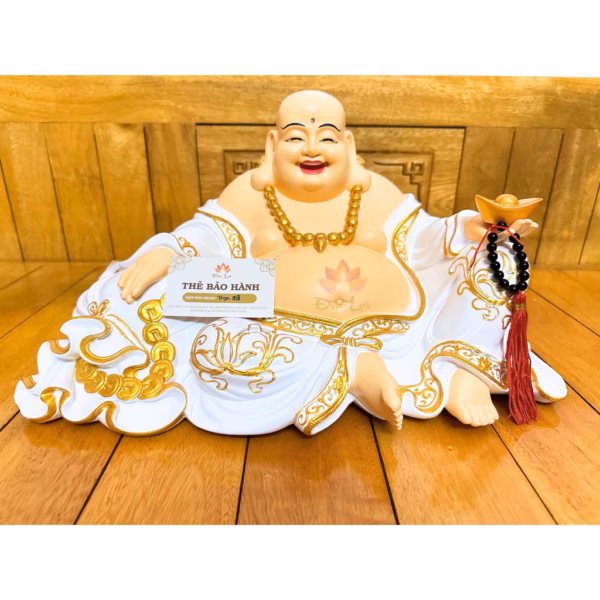 Tượng Di Lặc Cao Cấp cao 25cm - Ngang 46cm - Nặng 7.5kg Ngồi Cầm Ngân Lượng | Tượng Phật Đại Lợi - Hình ảnh 5