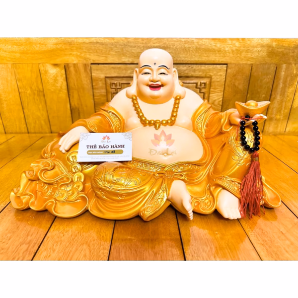 Tượng Di Lặc Cao Cấp cao 25cm - Ngang 46cm - Nặng 7.5kg Ngồi Cầm Ngân Lượng | Tượng Phật Đại Lợi - Hình ảnh 7