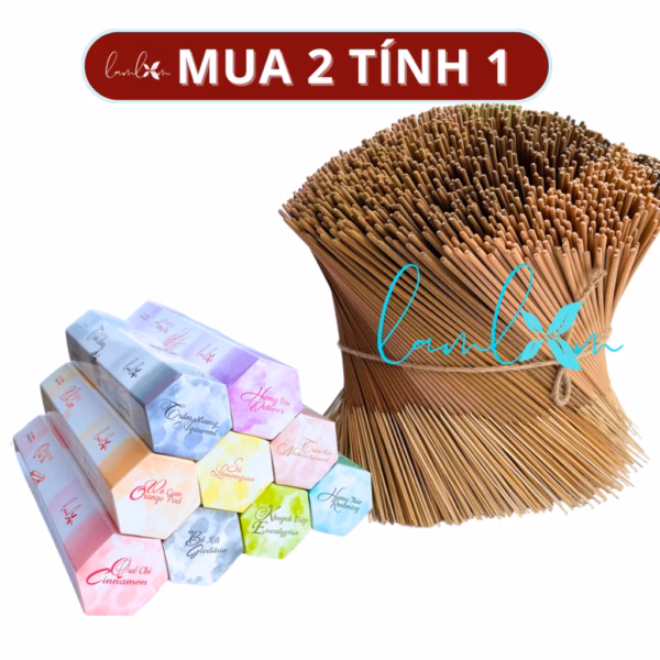 Nhang thảo mộc tự nhiên Lam Lam nhang ngắn chung cư ít khói an toàn được kiểm định