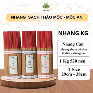 Nhang Trầm Hương Thảo Mộc МỘC AN - Mùi Thơm Dễ Chịu ít Khói, Không Cuộn Tàn