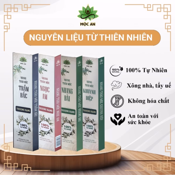 Nhang Trầm Hương Thảo Mộc МỘC AN - Mùi Thơm Dễ Chịu ít Khói, Không Cuộn Tàn - Hình ảnh 4